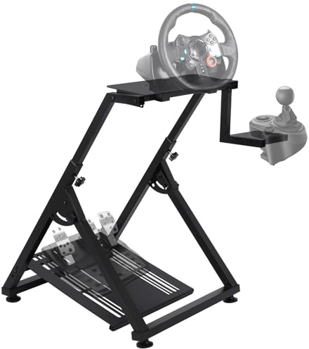 Aptliton Collapsible X-Type Sim Racing Wheel Stand for Xbox 360/PS5/PC – Carbon Steel Cockpit, Compact Storage, Compatible with Major Steering Wheels – Square Tube, No Other Accessories, X-Type
