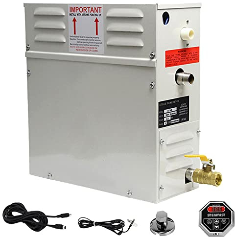 LMgalxion Generador de Vapor 220V/380V con Controlador Digital,Dentro de 20m³ - Conservación Automática del Calor 25-55℃,Ideal para Sauna/Baño Turco/Ducha/SPA,Fácil de Instalar 220V-6.0KW