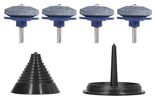 Kit accesorio de afilador cuchillas para cortacésped giratorio universal, piedra afilar, taladro manual eléctrico acero, afilador de cuchillas, equilibrador, taladro eléctrico
