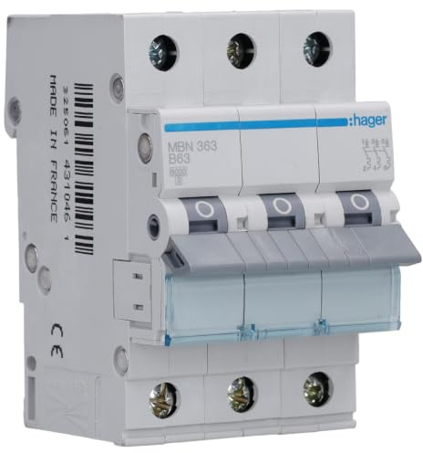 Hager MBN363 Leitungsschutzschalter, 3-polig, 6kA, B-63A, 3M