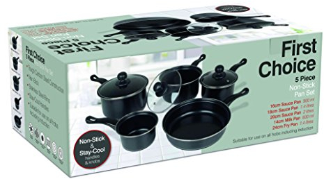 Value Plus Pendeford Cookware Set | Non-Stick Carbon Steel Pans, Tempered Glass Heat Resistant Lids | Easy Clean, Lightweight, Dishwasher Safe | For All Hobs Except Induction, Multi-Colour