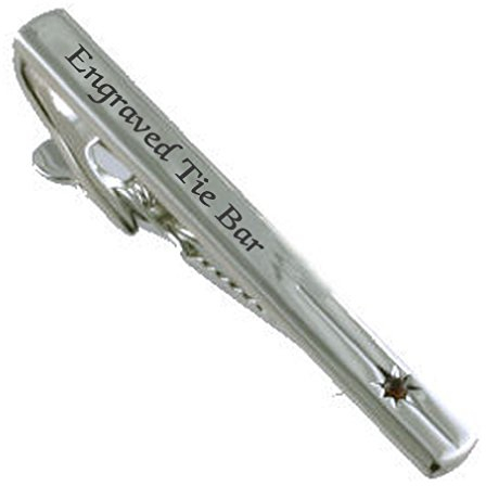 Braun Topaz Gravur Krawattenklammer Bar ~ personalisierbar Krawattennadel plus select Geschenk Tasche