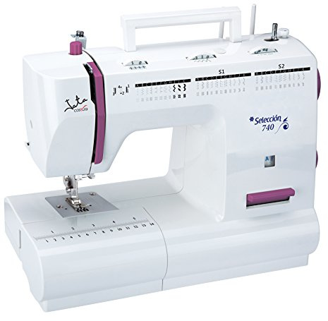 Jata MC740 Máquina de Coser con 66 Diseños de Puntada Pespunte y Zigzag Ojal en 4 Tiempos Con pedal Con Asa para un Fácil Transporte Una Máquina de Coser Portatil Gracias a su Peso de 7,1 kg