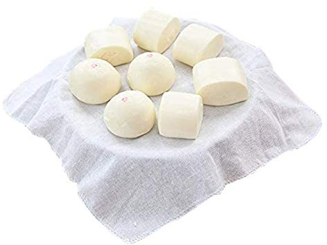 Lautechco 4 Stück wiederverwendbare natürliche reine Baumwolle Bambus Dampfgarer Backtuch Dampfgarer Gaze Pad Dampfmatte Liner für Rice Dim Sum 32 cm 32 cm (weiß)
