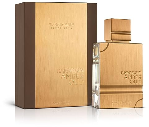 Al Haramain Amber Oud Gold Edition 60 ml | Eau de Parfum en spray unisex | Perfume árabe de larga duración para mujer | Aroma de lujo con ámbar y oud | Fragancia afrutada fresca | Perfumes de los EAU