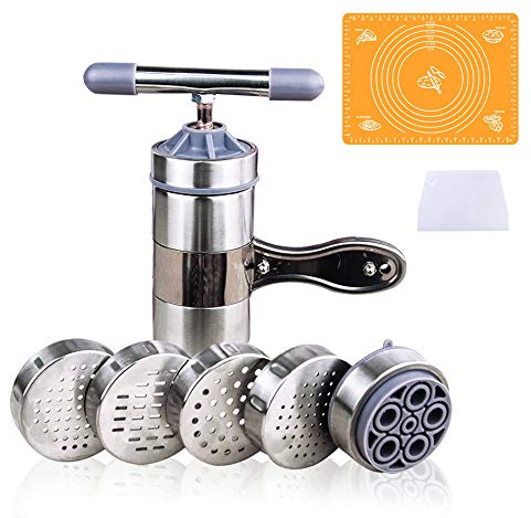 CHSEEO Máquina para pasta fresca de acero inoxidable cortador de pasta fideos máquina prensa puré de verduras fruta aparato para pasta preparado perfecto espaguetis o Fettuccine #4