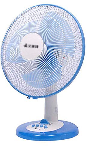 YJDQ Ventilador de Mesa Fan de la Pagina Mudo Ajuste de 4 Velocidades Poder de Descarga Adecuado para Habitación Oficina 40W 220V Viento de Doble Guia/azul/Como se muestra