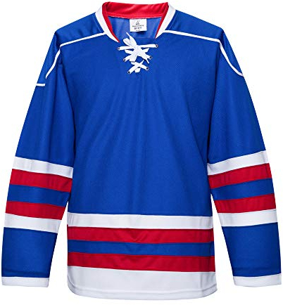 Ealer H900 Series Blank Ice Hockey League Sports Practice Jersey für Herren Training und Jungen - Erwachsene und Jugendliche - Blau - L/XL