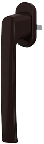 Premium Aluminium Fenstergriff für Kipp- und Schiebetüren, Farbe:Dunkelbraun RAL 8077, Stiftlänge:35mm