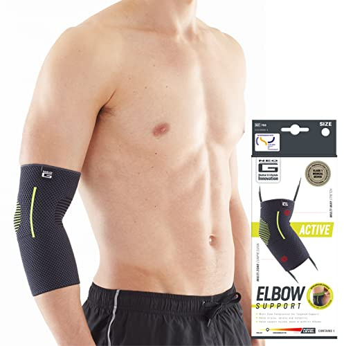 Neo-G Elbow Support for Tennis, Golf, Sports, Tendonitis, Joint Pain Relief - Tennis Elbow Brace - Golfers Arm Support - Multi Zone Elbow Compression Sleeve - Breathable, Lightweight – L