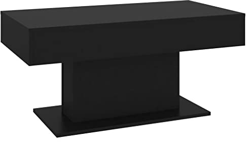 vidaXL Coffee Table Modern Home Living Room Furniture Accessories Couch End Side Center Accent Table Set Sofa Table Set Chipboard Black
