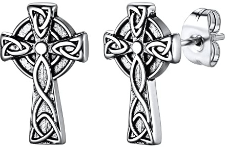 U7 Unisex Keltisches Kreuz Ohrstecker Edelstahl Herren Irische Keltische Knoten Ohrringe Wikinger Ohr Piercing Gotik Ear Studs Modeschmuck für Männer Frauen Jahrestag