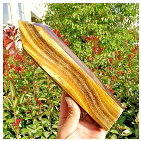 XUQULI 1 Pack Natürliche Eisen Tiger Eye Massage Stick Obelisk Tower Heilung Gem Spiritual Reiki Meditationskristall