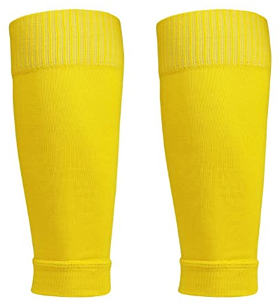 Balems Unisex Leg Sleeves Calf Guards Socks Football Shin Guards Sleeves Socks Tights Leg Warmer for Running, Cycling, Soccer, Golf, Tennis, Suitable for Calf Circumference 35-43CM Yellow