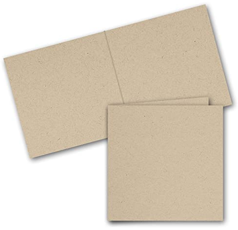 ARTOZ 15x quadratische Doppelkarten - Farbe: dessert (hellbraun cappuccino) - 15,5 x 15,5 cm - doppelt - Serie Greenline
