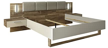 möbelando Bett Doppelbett Bettanlage Ehebett Funktionsbett Bettgestell Carlynn I