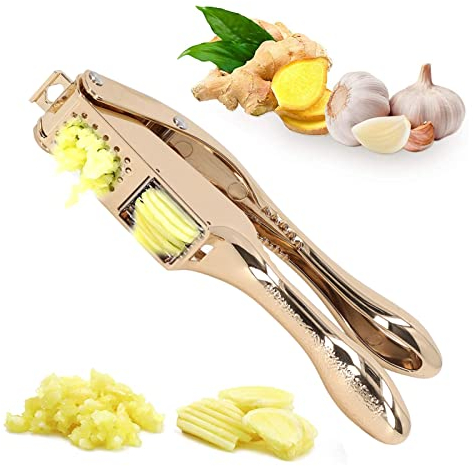 Knoblauchpresse Knoblauchschneider Knoblauch Schneiden Knoblauch Crusher mit Ergonomischer Rutschfester Griff Garlic Press für Frischen Knoblauch Ingwer Nuss