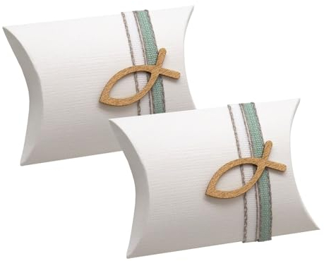 ZauberDeko Gastgeschenke Fisch Salbei Mint Grün Kommunion Konfirmation Tischdeko Deko 2 Stück