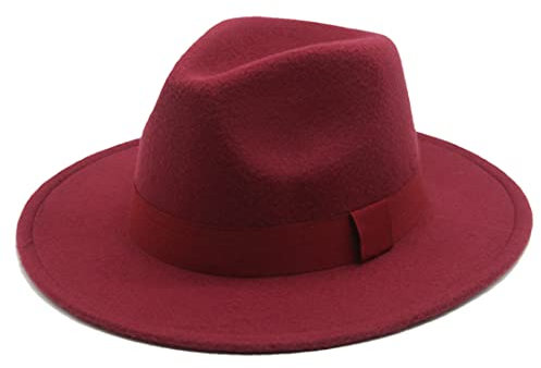 Herren Hut Fedora Hut Breite Krempe Band Solid Classic Formal Vintage Fedora