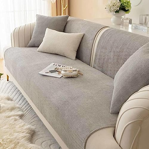 MTHGH Sofabezug Sofaschoner Couchbezug L Form rutschfeste Sofaschutz Wasserdichter Sofasitzbezug Sofa Sitzkissenbezug Sofa Überwurfdecke,grey-90x120cm