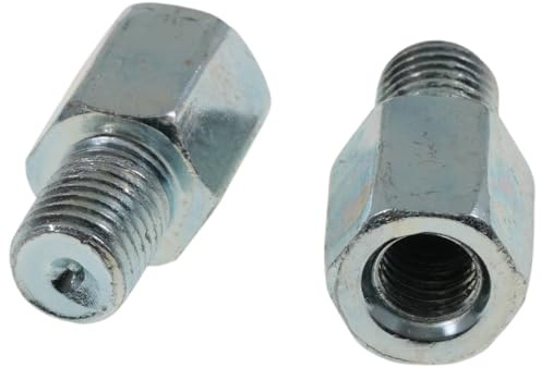 Spiegel Adapter Set 2 Stück M8 auf M10 Rechtsgewinde kompatibel mit Roller | M10 Außengewinde für Lenker, M8 Innengewinde für Spiegel; 2 Adapter aus Metall, links und rechts einsetzbar, Rechtsgewinde