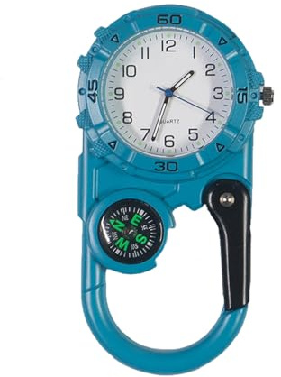 ZOVEDAIUG Clip On Carabiner Watch, Quartz Glow in The Dark Pocket Watch, Waterproof Shockproof Backpack Fob Belt Clip Watch for Outdoor Sports (Style-1)
