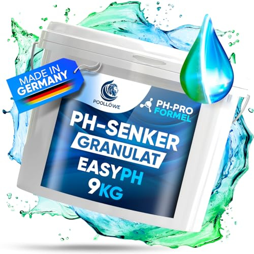PoolLöwe® pH Minus Granulat Mit [ph-Pro Formel] 9kg I Senker Extra Sicher & Effizient Dank pH-Wert Stabilisator I Für Pool & Whirlpool | Regulierung