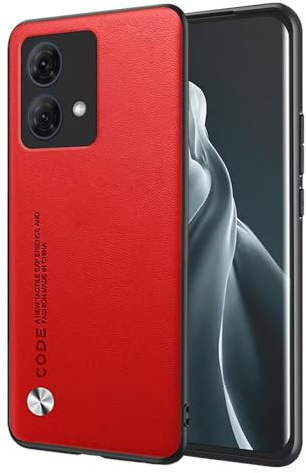 EASSGU Funda para Motorola Moto Edge 40 Neo (6.55 Inches), Carcasa de Teléfono de Estilo Empresarial con Respaldo de PU Cuero - Rojo