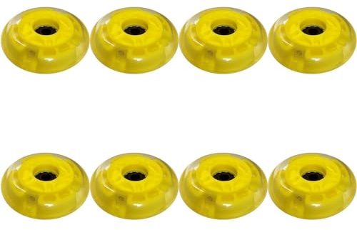 SZAJOR 82A Ersatzräder, Inline-Skate-Räder, leuchtende Räder mit Lagern für Outdoor-Rollschuh-Räder, 8er-Pack,Gelb,72mm