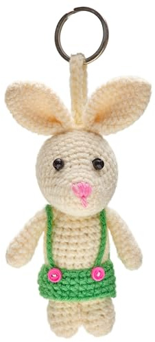 By Bers Hase Osterhase Frosch Kuh Bärchen gehäkelter Anhänger Schlüsselanhänger Taschenanhänger Häkel Wolle Tier lustig (HäkelHaseGrün)
