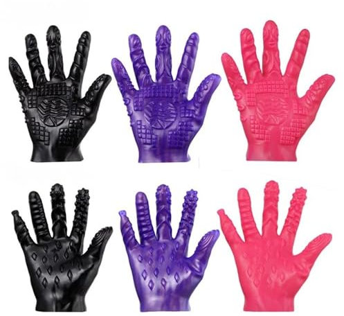 Guanti del sesso Masturbazione Dito erotico Per Coppie adulte Prodotti del sesso Guanti del negozio di giocattoli Guanti del sesso (Rosa-B)