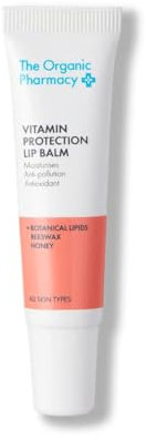 The Organic Pharmacy Vitamin Protection Lip Balm, 10ml - Rich Buttery Balm - Nourishing Oils and Antioxidants - Rescue Dry and Thirsty Lips - 66.4% Organic, 39.9% Natural