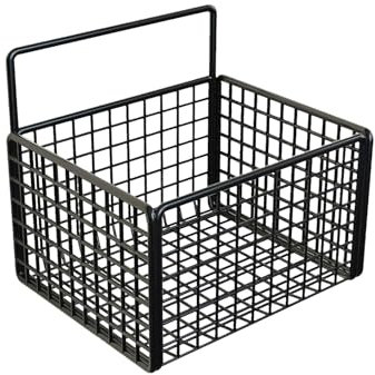 An der Wand montierter Aufbewahrungskorb,hängende Küchenkörbe,Obstkorb Hängend Obst und Gemüse Aufbewahrung Wandmontage-Obstkorb ohne Bohren,Drahtkorb,selbstklebender kleiner Metallkorb(Black)