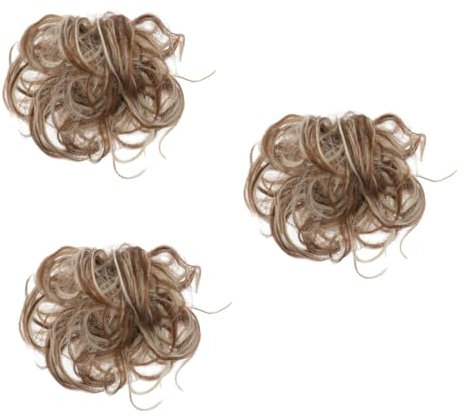 Baluue 3pièces Bun Chignon Élastique Bouclé Synthétique Accessoire De Coiffure Pratique Et Élégant Pour Et Événements