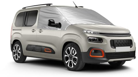 Copertura per Parabrezza Auto compatibile con Citroen Berlingo 2018-2025, Argentato Parasole per Finestrino Anteriore, 100% Oscurante, Blocca i Raggi UV, Resistente Alle Intemperie