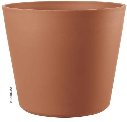Deroma Origin 29 cm Pflanzgefäß | Leichter stoßfester Kunststoff | Indoor/Outdoor Topf für Terrasse/Veranda | Wasserreserve & Ablaufstopfen | Trendiger Pflanzkübel für Pflanzen, Blumen, Garten |