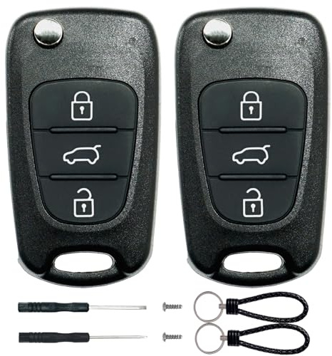 SUPALAND 2 Stück 3-Tasten Autoschlüssel Gehäuse der Fernbedienung für Hyundai i10 i20 i30 ix20 ix35 & Kia Rio Ceed Sportage Venga Soul Sorento Ersatz-Schlüsselgehäuse mit Schlüsselschwert