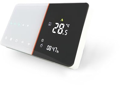MelkiSmart Wi-Fi Termostato - Termostato con Pantalla Táctil Programable para Calefacción o Aire Acondicionado - Control Remoto Desde Teléfono Móvil Compatible con Alexa, Google Home e IFTTT