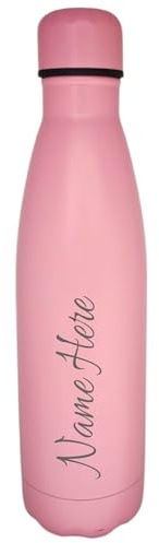 Personalised Engraved 500ml Insulated Water Bottle with Any Name Hot or Cold Drinks Selection of Colours (Light Pink)