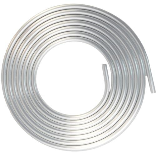 MuRealy Tuyau de carburant dur en aluminium de 1,5 cm, 4,8 m OD en aluminium spiralé pour ligne de frein, tuyau de gaz en acier, équipement de réfrigération