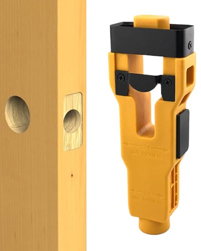 Door Lock Drill Kit, Latch Mortise Tool, Hole Saw Guide, Precise Chiseling Jig, Ergonomic Grip Handle for Woodworking Professionals and Home Improvement Projects, Random Color