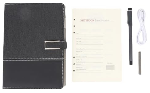 Plyisty Set di Taccuini Digital Smart Pen e Scheda di Scrittura, Supporto OCR Bluetooth Pen, Archiviazione Offline, Sincronizzazione Digitale in Tempo Reale (BLACK)