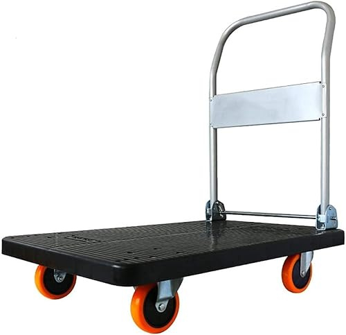 Robuster Stahl-Trolley, zusammenklappbar, mit 360° drehbaren Rädern für einfache Lagerung, tragbarer Rollwagen zum Umzug, ideal für Lager und Zuhause