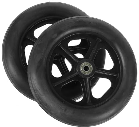 PACKOVE 2pcs Wheelchair Front Wheels Rubber Iron Casters for Small Wheelchair Replacement Parts Easy Install Axle