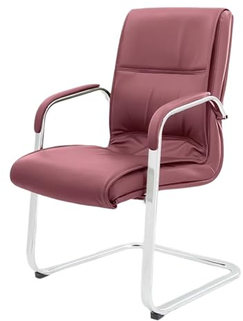 Sedia da conferenza ergonomica, elegante sedia per visitatori e ricevimenti, impilabile, con schienale medio, design robusto, per riunioni e sale d'attesa (rosso)