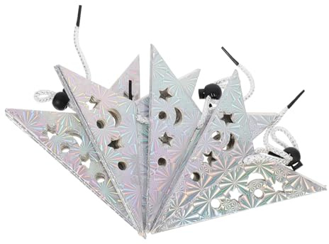 FUTUREORYY 4pezzi Puntale Per Albero Di Natale Stella Di Carta Paralume Sospeso Decorazione Forma Di Stella Per Natale
