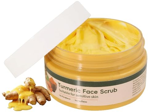 Gesichtspeeling für Gesicht und Körper, Kurkuma-Peeling-Creme, reduziert stumpfe Haut und entfernt Mitesser, für alle Hauttypen geeignet