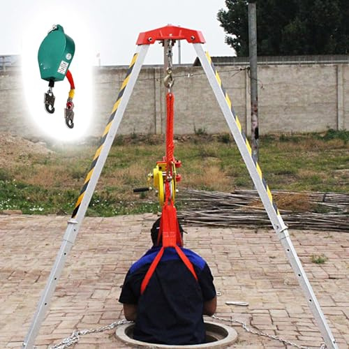 KLGFBDC Trípode de Rescate de Emergencia para Trabajos aéreos y Espacios Estrechos. Kit de trípode Resistente para Espacios confinados de 1200/1800/2600 LB. Dispositivo de elevación con ca