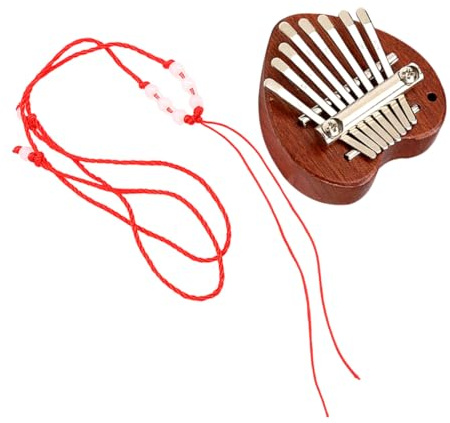 Toddmomy Mini-kalimba Holz Tragbare Fingerklavier Tasten Herzförmige Musikinstrument für Anfänger Junge Mädchen Erwachsene Daumenklavier Klingende Klavier mit Metall Tasten