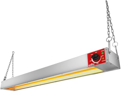 crosson 48 Inch Food Heat Lamp Strip Heater with German EGO Thermostat,Commercial Hanging Heating Lamp for Food Warming,Dual Installation Options,1200W